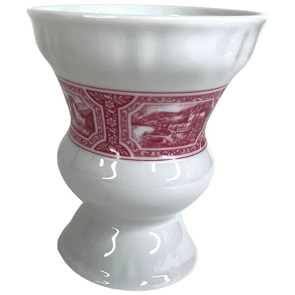 Vintage Hohr RASTAL Grenzhausen German Cup Beer Mug White Red Porcelain Vase - Picture 10 of 13